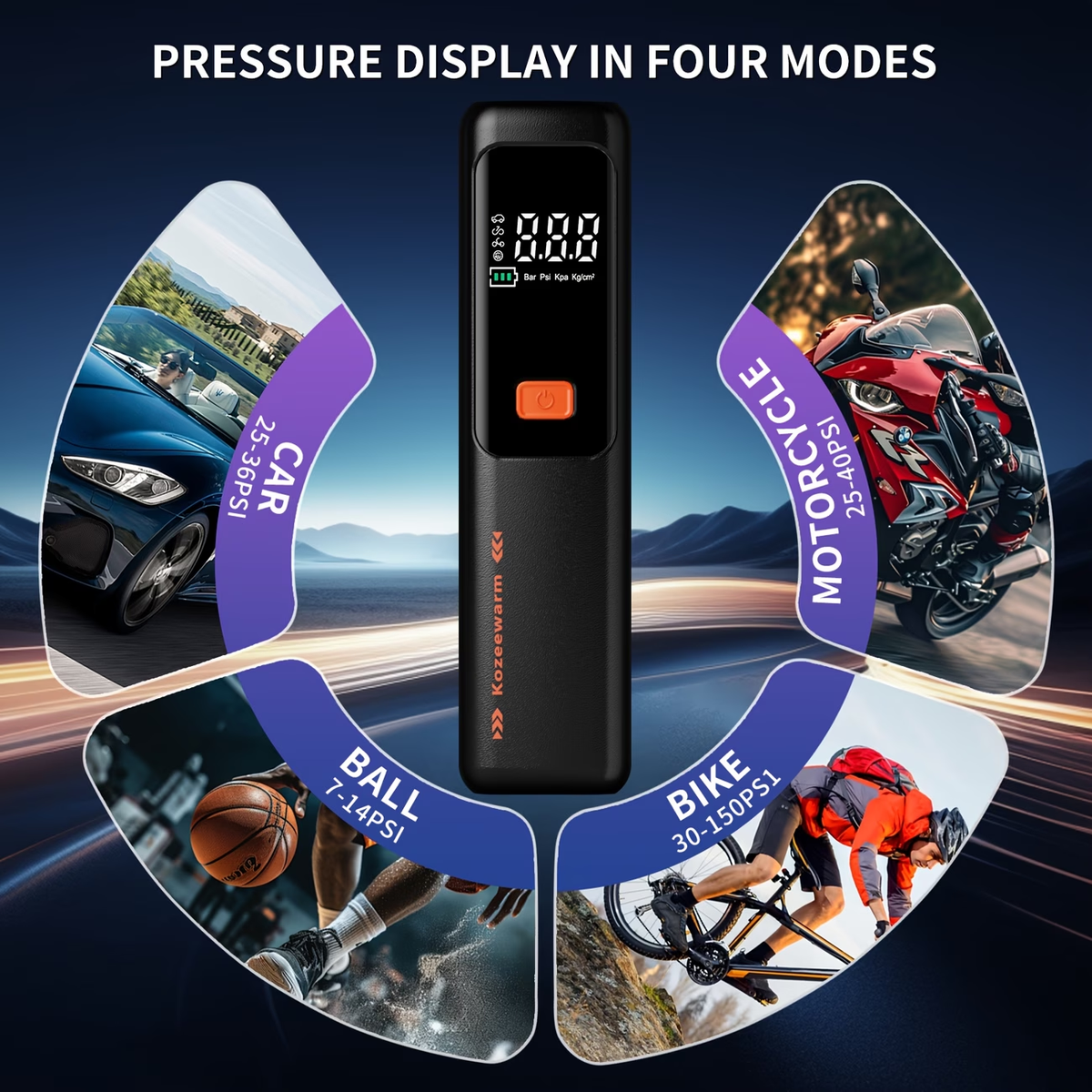 Super Special!!! [Cordless Tire Inflator Portable] - Cordless Air Compressor with Digital Gauge, USB Rechargeable, 3X Fast Inflation for SUV, Cars, Bikes, Motorcycles & Sports Equipment And Ball, Air Pump for Car Tires, Portable Tire Inflator