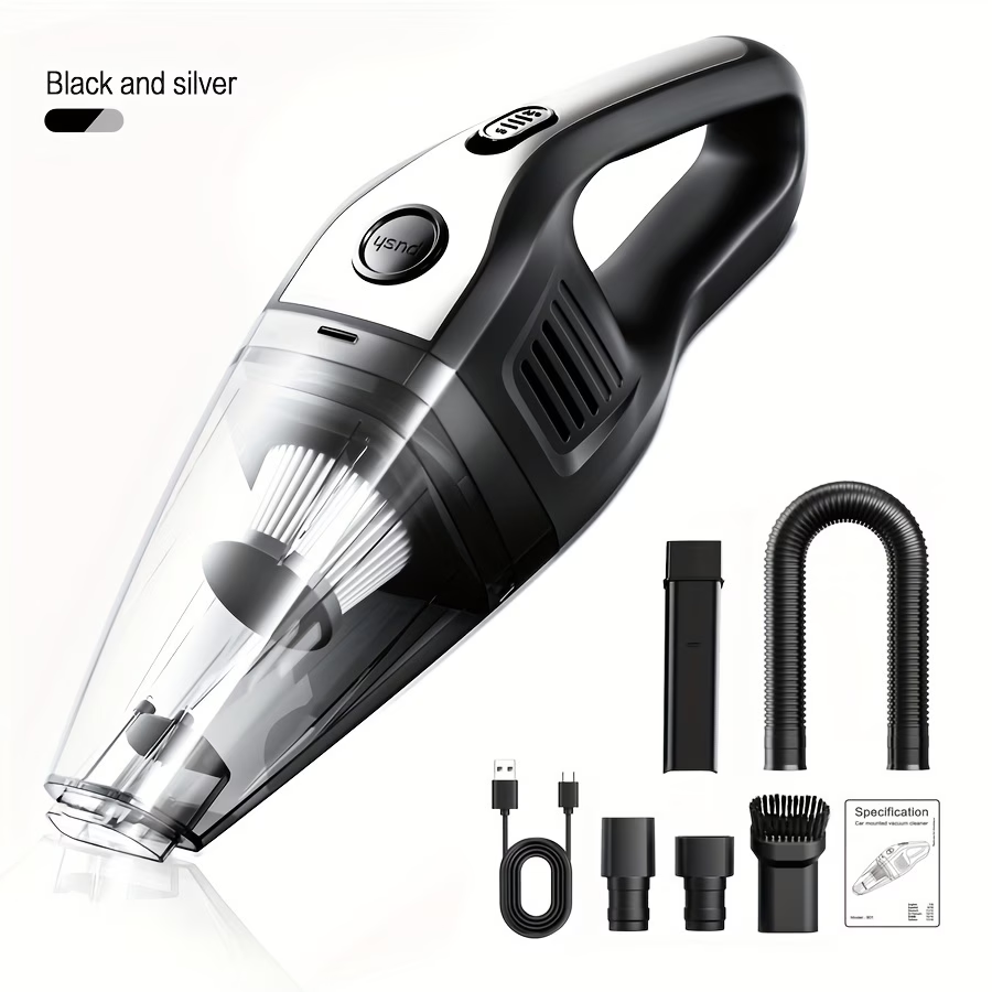 Car Vacuum Cleaner 5000pa Strong Suction, Powerful Handheld Wireless Vacuum Cleaner, USB Charging Long Working, Car Accessories For Men Women, Suitable For Cars, Homes, Offices, Pet Hair Cleaning