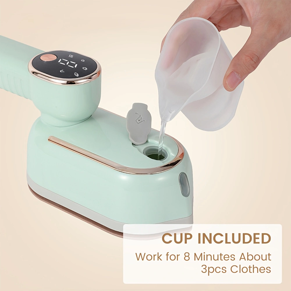 Digital display handheld garment steamer, travel-friendly portable iron, household steam iron for ironing clothes, intelligent five-level adjustment, wet and dry use, quick wrinkle removal iron.