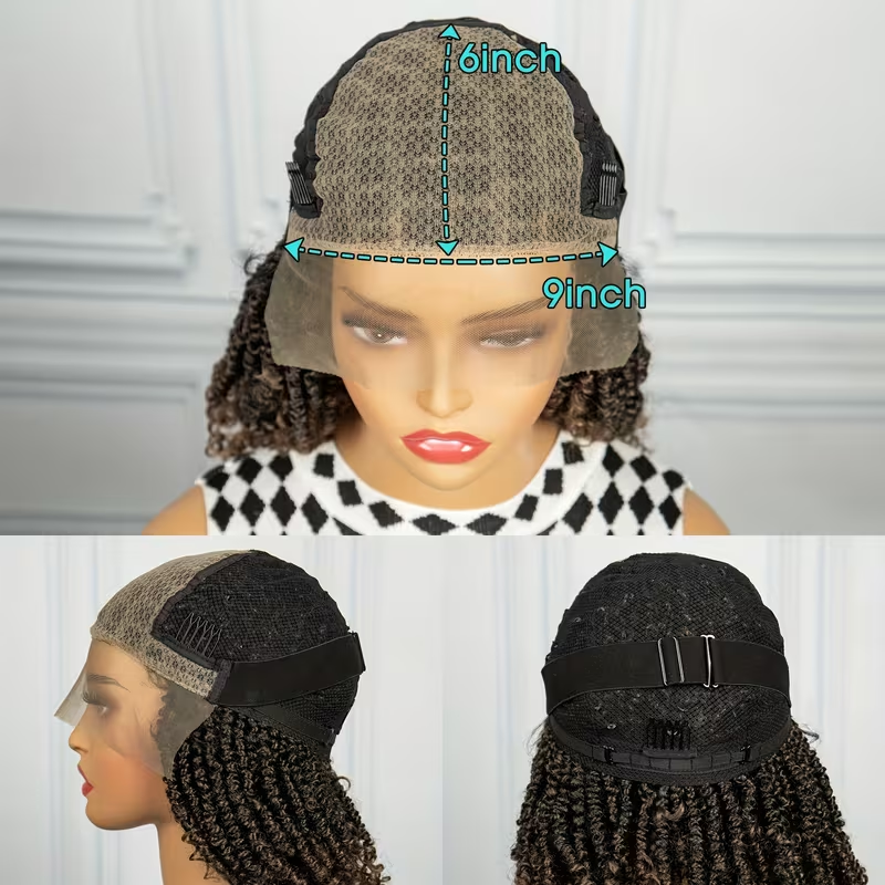[Curly Braids Wig] Heat Resistant Curly Braids Wig - Beginners Friendly Synthetic Lace Wig For Women