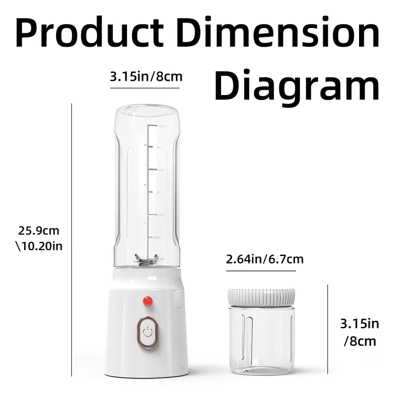 Portable Blender/Multi-Function Electric Juicer/Large Capacity/Compact Food Processor/Fresh Juice/Smoothies/Ice Crushing/Nut Processing/Suitable for Personal/Family/Kitchen/Office/Gym Use/Ideal Gift