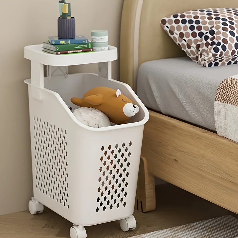 Three-tier laundry basket/storage rack for bathroom, balcony, and bedroom spaces