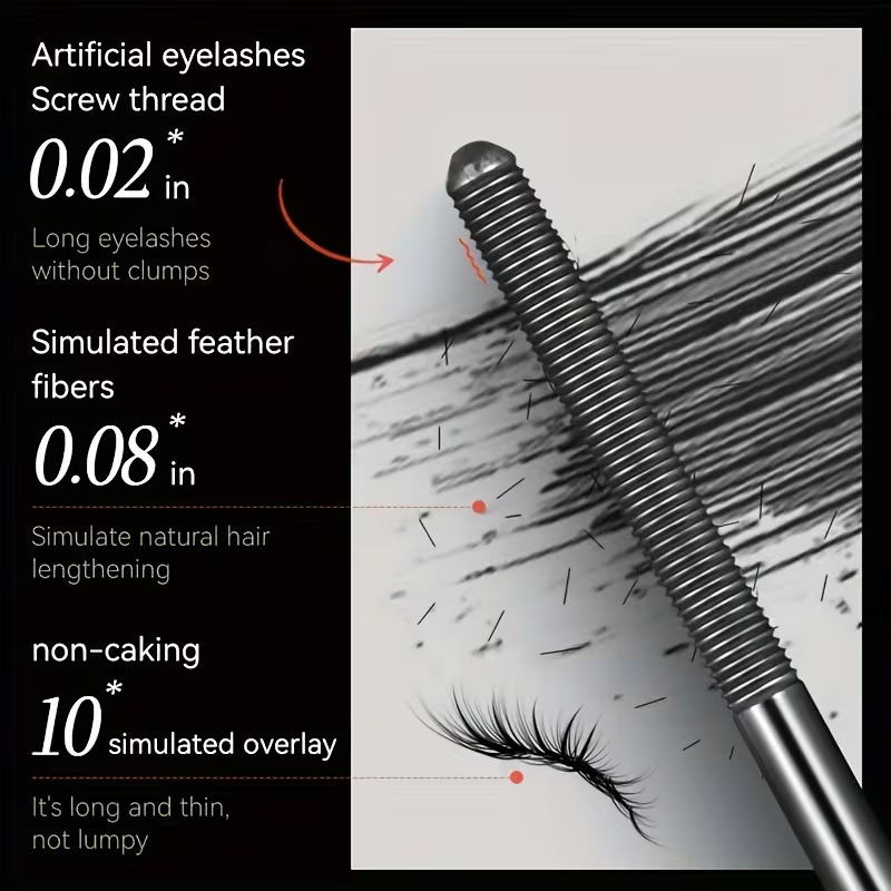 Waterproof A·M·G Mascara Volume and Length - Black Mascara That Cares for Every Lash, Making Them Defined, Long, Curled, Clump-free, Long-lasting, Waterproof, and Sweatproof. Easy to Apply, Suitable for Parties and Music Festivals. A Festive Makeup