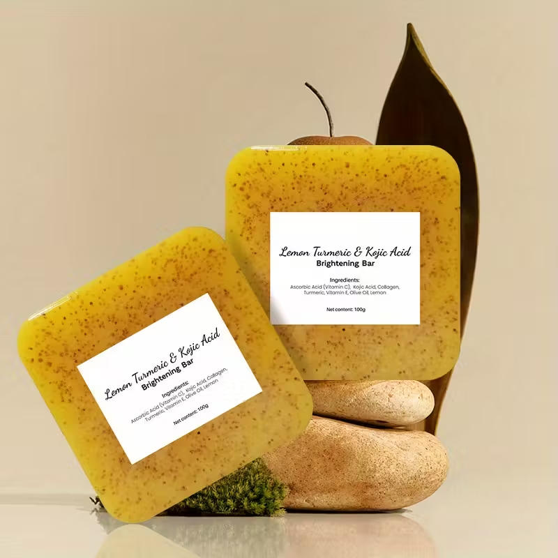 3.53oz Turmeric Soap Lemon Curd Ginger Handmade Cold Processed Face and Hand Soap, Unisex for All Skin Types, Natural Ingredients, 3.53oz, Soap Making Supplies