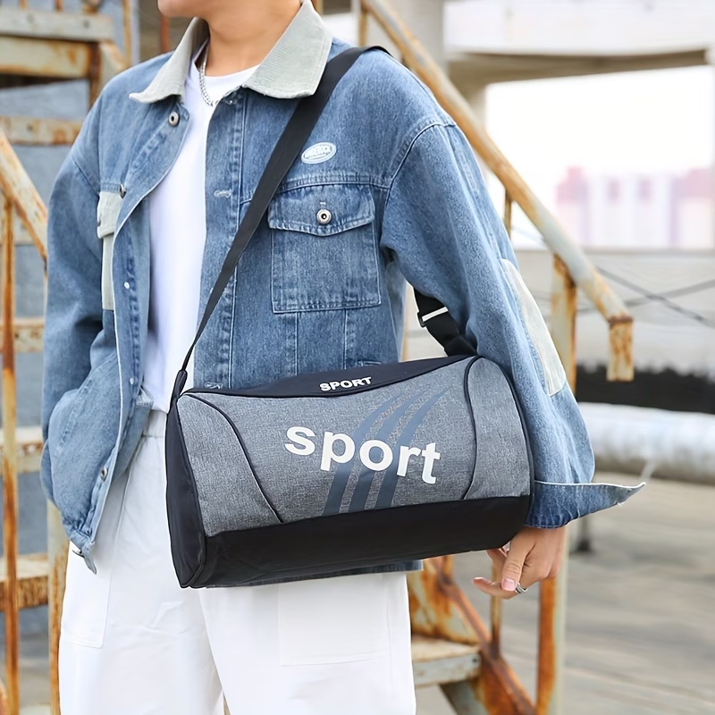 Lightweight and Minimalist Small Bag, Trendy Men's Nylon Letter-Print Shoulder Crossbody Backpack for Outdoor Travel and Storage, Travel Luggage Bag