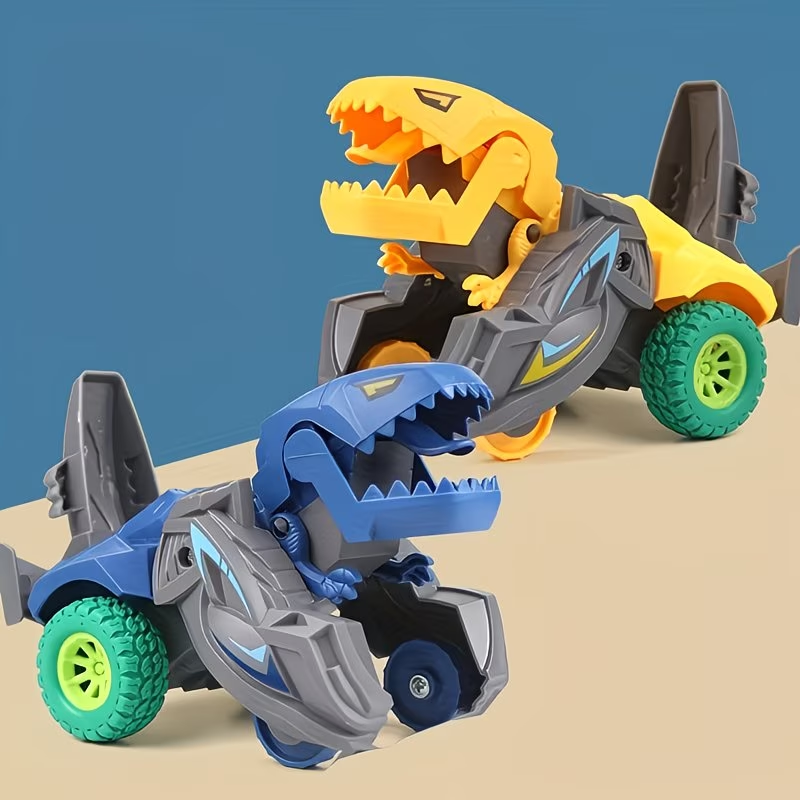 Transforming Dinosaur Car Toys, 2-In-1 Automatic Dinosaur Transform Car Toy, Dinosaur Transformer Toy for Kids Christmas, Halloween, Thanksgiving Gifts