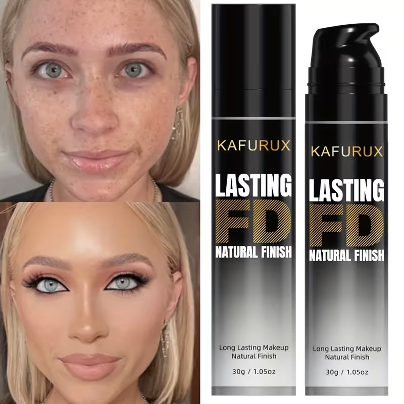 [Ultra HD Foundation] KAFUX Ultra HD Liquid Foundation | Natural Finish, Lightweight, Full Coverage for All Skin Types, Light to Medium Shades