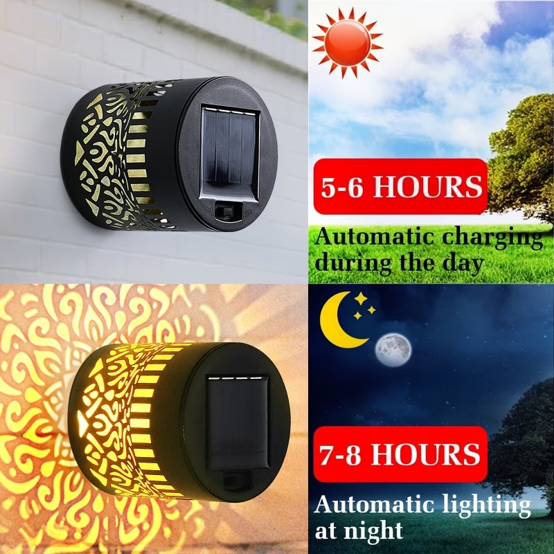 Mandala Pattern Solar Wall Light | Suitable for Gardens, Terraces, Stairs, Courtyards, Backyards, And Front Doors LED Lighting Fixture - Perfect Choice for Christmas, Halloween Parties, Garden Decoration, And Christmas Gifts