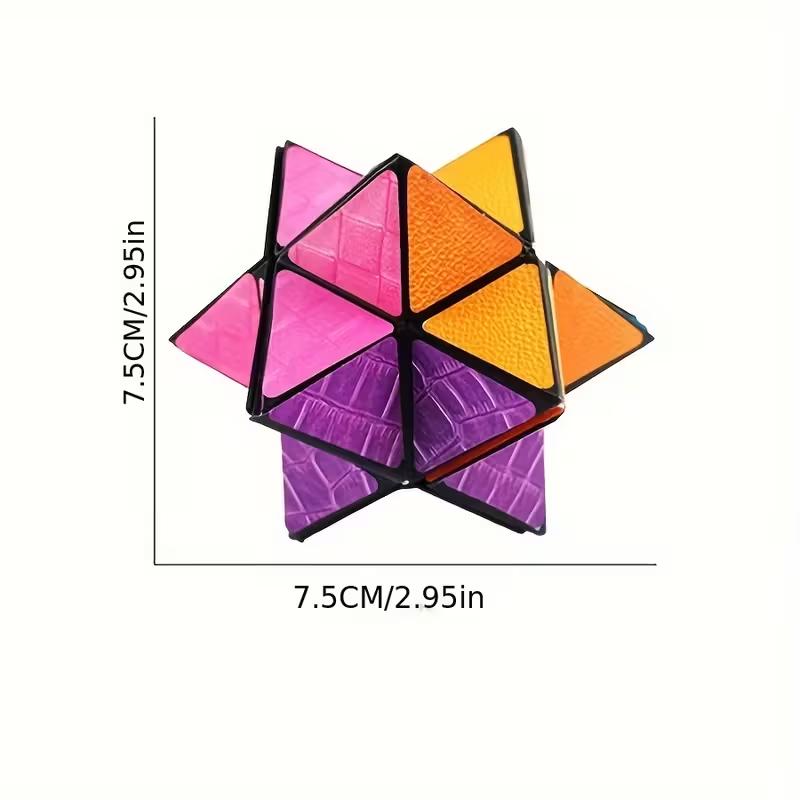 2pcs Infinity Magic Cube - 3D Hexagon Puzzle for Youngsters, Space Geometry Flip Toy, Brain Boost & Relax, Mixed Colors, ABS Material