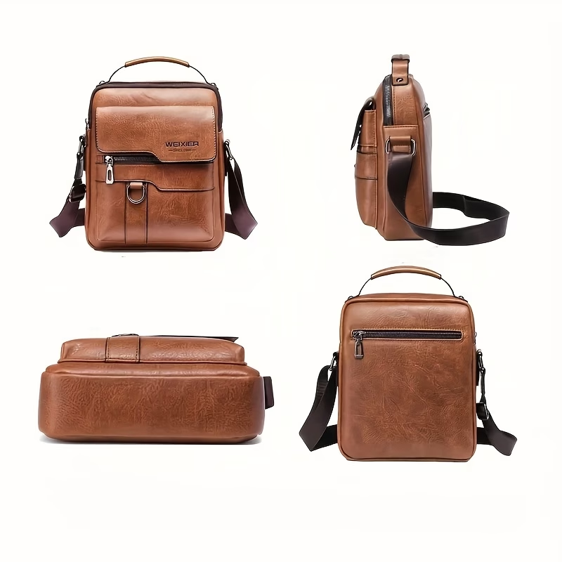 Fashionable High-End Vintage Shoulder Bag, Vertical Business Versatile Casual Crossbody Commuter Messenger Bag