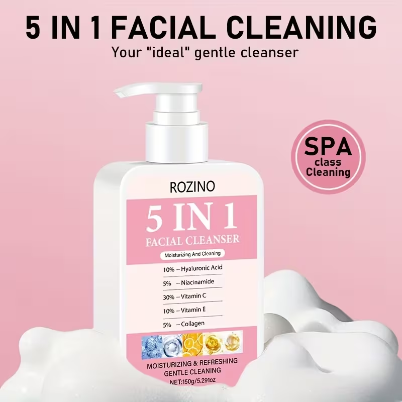 All-In-One Facial Wash, Softly Cleanses, Hydrates, Enhances Skin Brightness, Resulting in a Smoother And More Refined Texture, Ideal for Both Genders