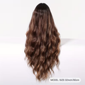[Brown Curly Daily Wear Wig] Elegant 32" Brown Curly Wig with Bangs for Women - Soft, Heat-Resistant Synthetic Hair, Perfect for Daily Wear & Special Occasions