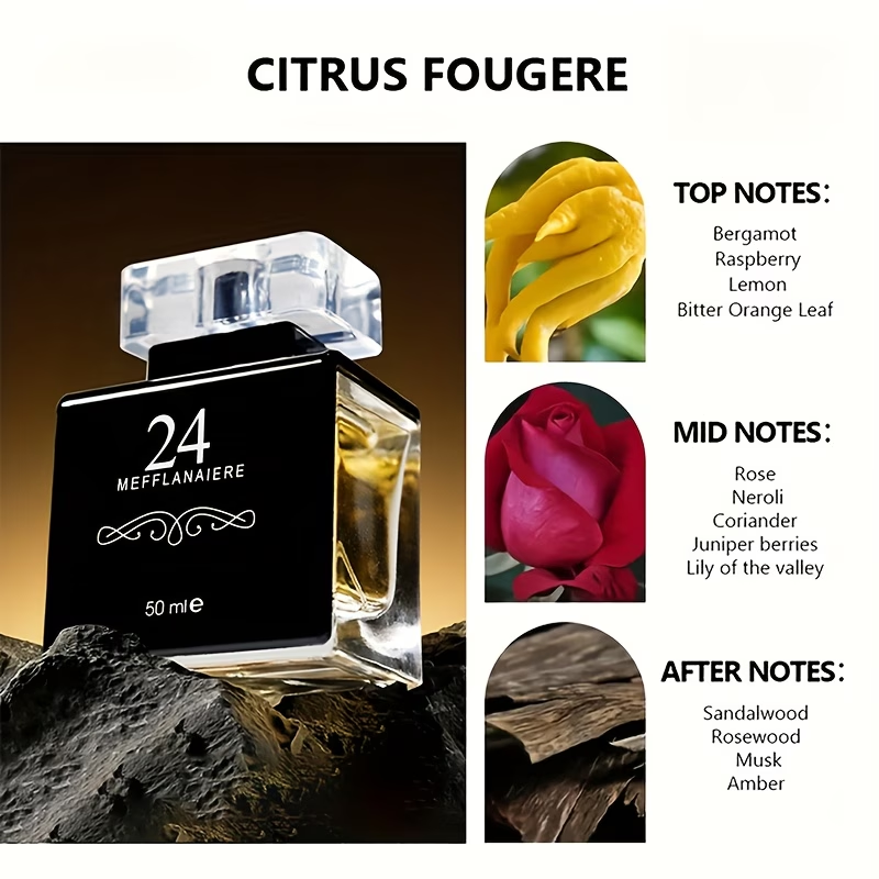 Men's Cologne Perfume Suitable for Everyday & Dating Use - Luxury Long-Lasting Perfume Spray with Cologne Concentration (1.7oz + 5ml), Wood Scent Fragrance, -Based Formula for Romantic Gifts & Sensual Appeal, Formaldehyde-Free