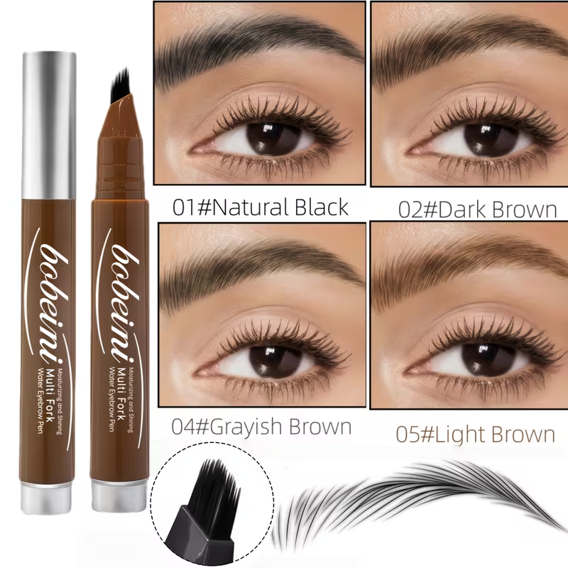 Dual-Effect Quick-Result Waterproof Eyebrow Pencil: Multi-branch Brush Head Design for Defining Each Eyebrow Hair with a Single Stroke + Precise Hairline Filling. Waterproof, Long-lasting Color That Resists Smudging. Three-dimensional Hair-like Flow