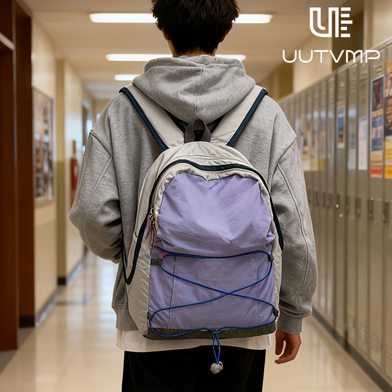 Two-tone backpack, suitable for students, travel, hiking, mountaineering, and leisure sports.