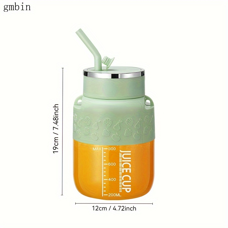 Portable straw jug, large capacity juice cup, multi-functional household juicer cup.