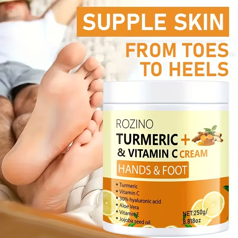 Immediately Hydrate Your Skin During Autumn And Winter. This Turmeric And Vitamin C Hand And Foot Cream Penetrates The Skin in 5 Seconds, Providing Instant Moisture And Deep Hydration. It Keeps The Skin Cool And Non-Greasy While Ensuring Long-Lastin