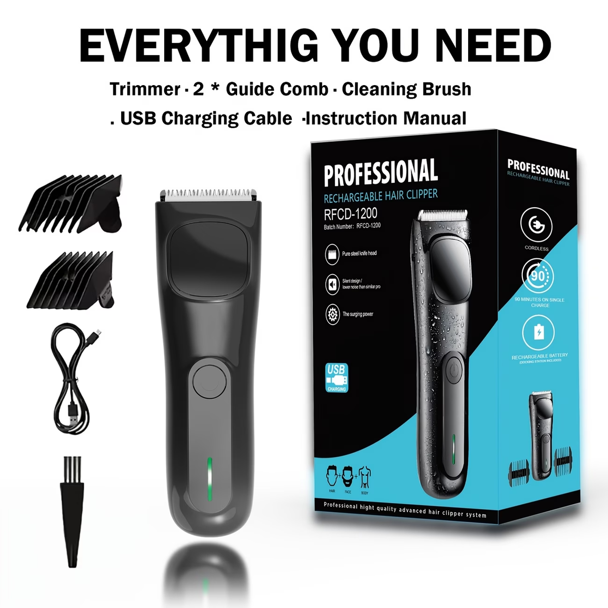 Men'S And Women'S Groin And Body Hair Trimmer, Electric Ball Trimmer, Public Grooming Tool, Comes with 2 Guard Attachments, Ceramic Blade Head, Wet And Dry Shaver, - USB Rechargeable Electric Razor, Hair Clipper, Hair Scissors, Shaver