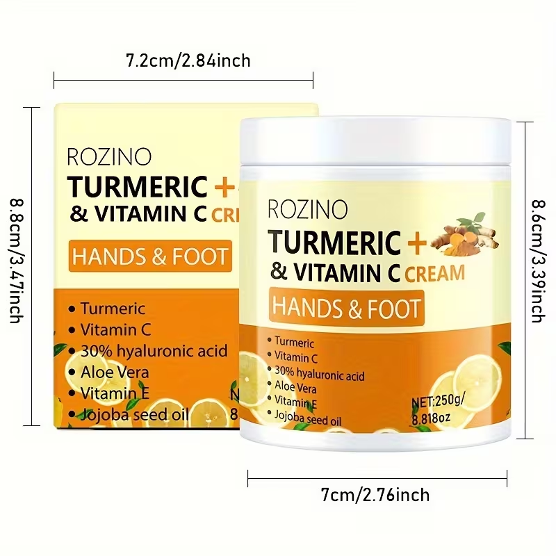 Immediately Hydrate Your Skin During Autumn And Winter. This Turmeric And Vitamin C Hand And Foot Cream Penetrates The Skin in 5 Seconds, Providing Instant Moisture And Deep Hydration. It Keeps The Skin Cool And Non-Greasy While Ensuring Long-Lastin