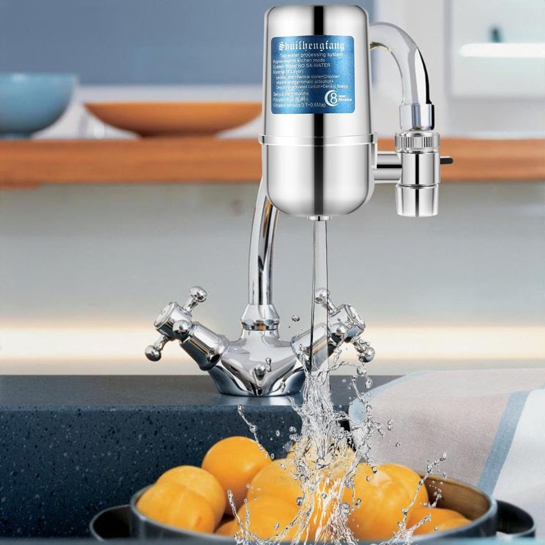 TURAOHU Faucet Water Filter Faucet Mount Water Filtration System Household Kitchen Water Purifier Tap Water Filter