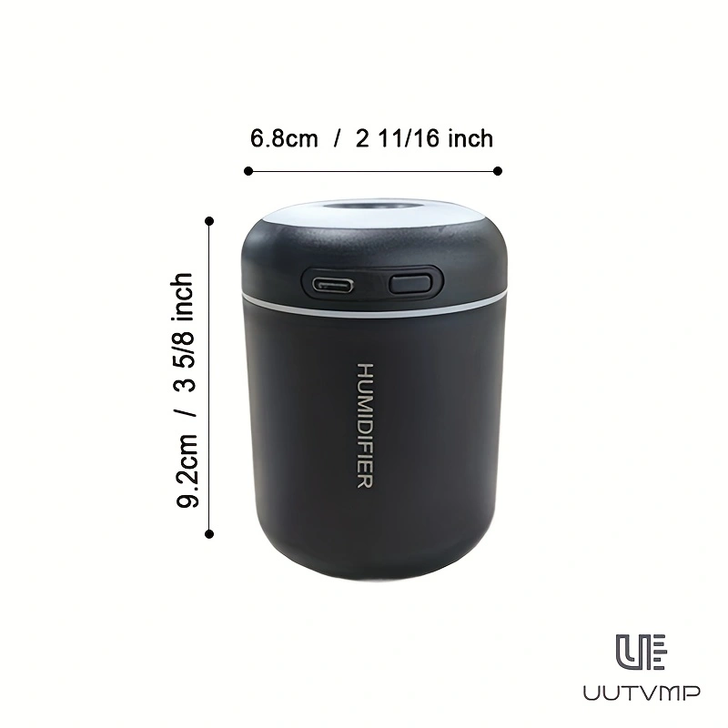 Mini portable humidifier, USB small quiet high-mist humidifier, seven-color ambient light, car and home humidifier.