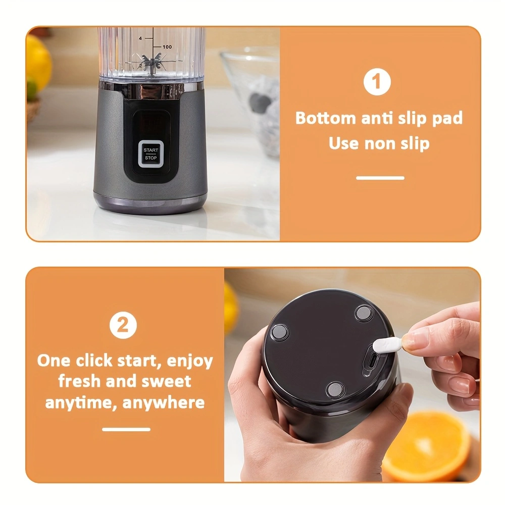 Multifunctional baby food processor, fruit and vegetable juicer, household ice crusher, USB rechargeable portable juicer