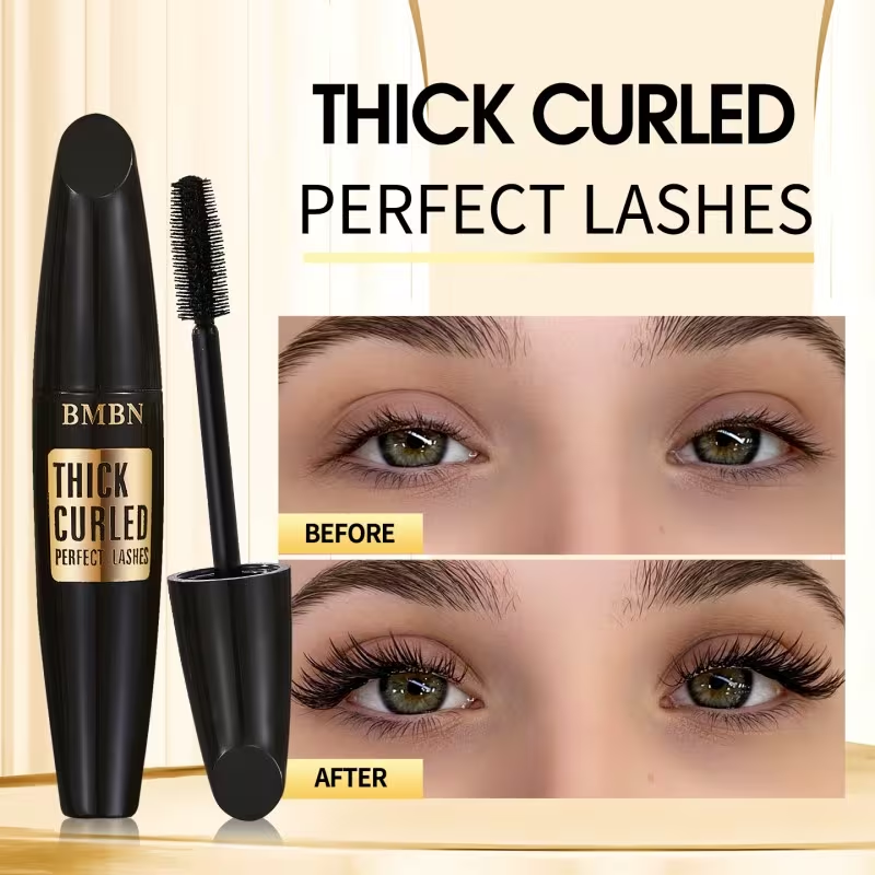 4D Waterproof Mascara for Volume, Provides Long-Lasting Curl And Length to Lashes, Deep Black Color, No Clumps for Striking Eyes