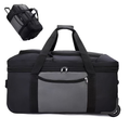 Large Capacity Expandable Travel Bag, Can Be Carried as a Backpack, Pulled on Wheels, or Handheld, Dual-Use as a Shoulder Bag or Backpack