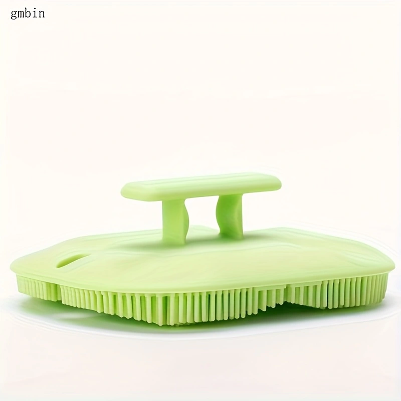 Skin massage brush. Features a handle for easy grip, and soft silicone bristles that are gentle on the skin. Practical for daily home care, easy to clean and maintain. A massage and cleaning brush.