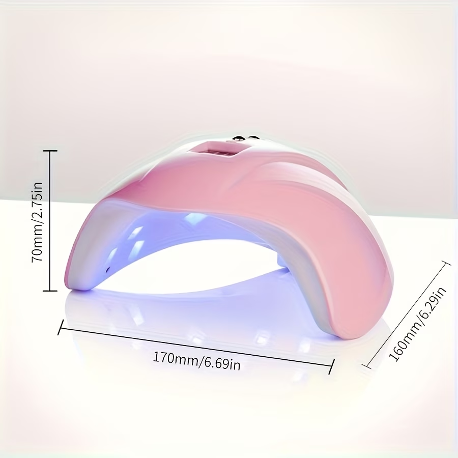 TURAOHU 1pc 12 Lamp Beads Pink Nail Lamp Nail, Nail Machine Dual Light Source Nail Lamp, for UseWomen And Nail Art DIY