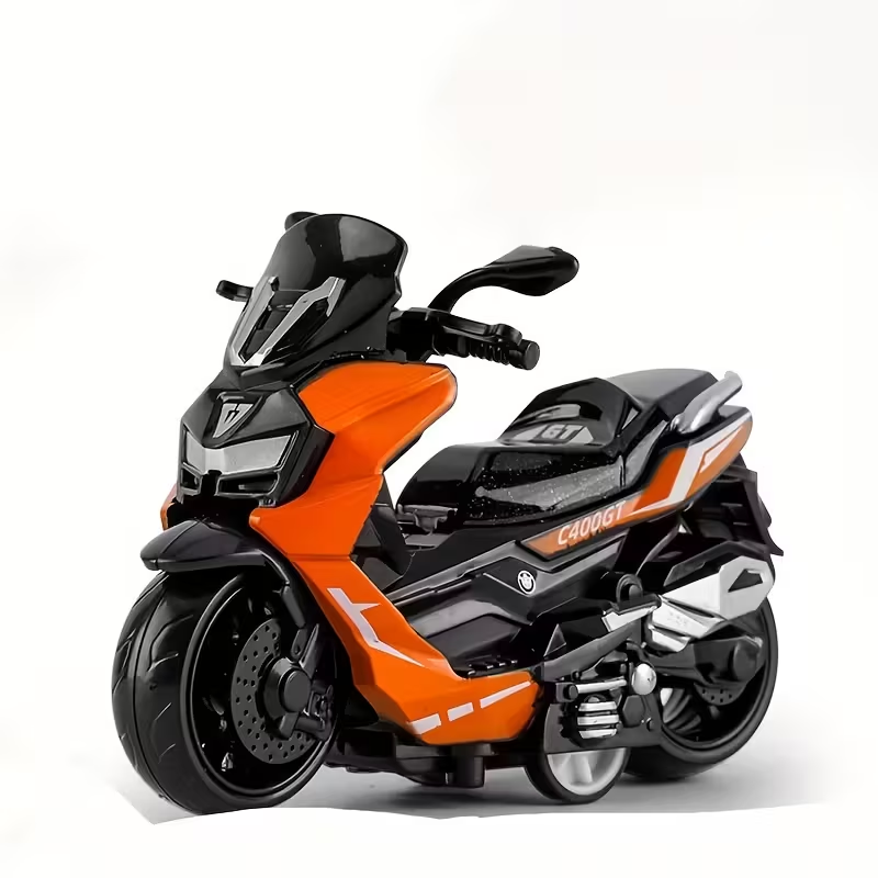 1pc of Creative Pull-Back Motorcycle Toy, a Realistic Pull-Back Scooter for Children, Featuring a Movable Handlebar And a Liftable Back Seat, a Cool Scooter Model