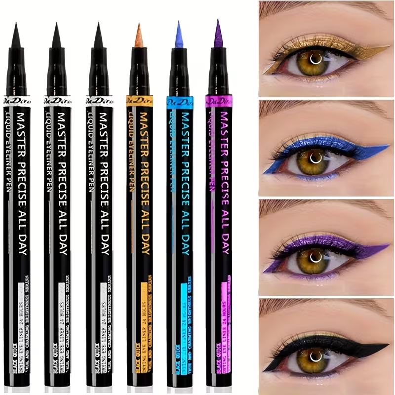 Dual-Headed Design Liquid Eyeliner And Eyeshadow Pencil, 7-Color, Long-Lasting & Non-Smudge, Fashionable Makeup for Spring And Summer