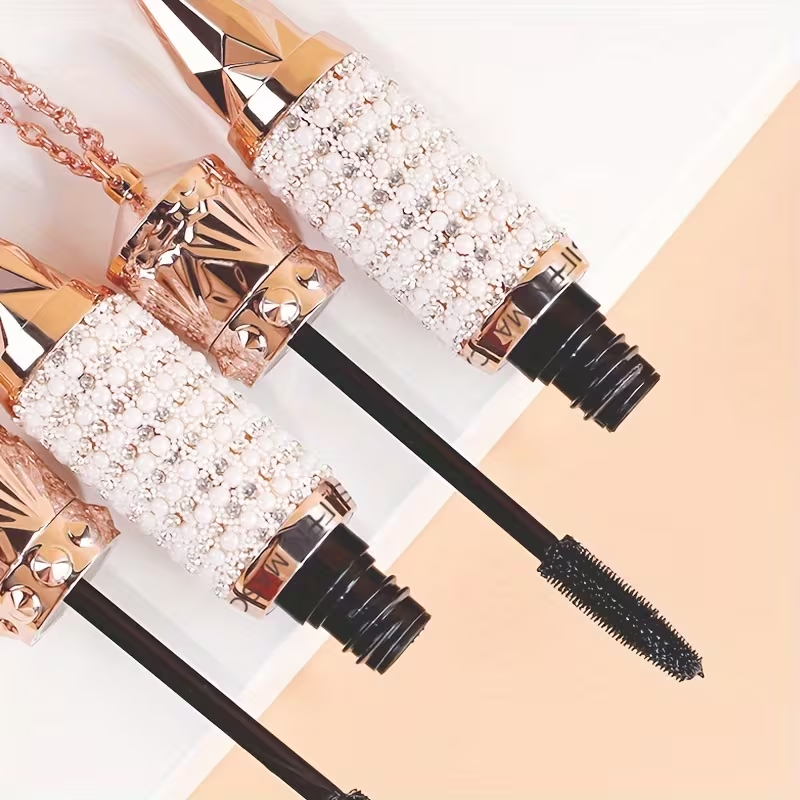 Luxe Curl & Lift Mascara: Waterproof, Smudge-Proof for Thick, Elongated Lashes – Rhinestone Edition, Black