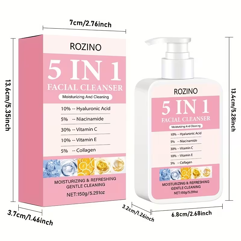 All-In-One Facial Wash, Softly Cleanses, Hydrates, Enhances Skin Brightness, Resulting in a Smoother And More Refined Texture, Ideal for Both Genders