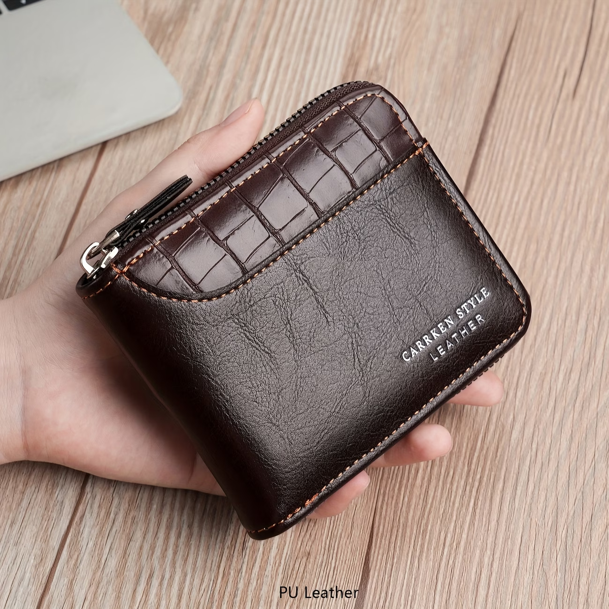 New Men's Wallet Fashion Multi-functional Spliced Zipper Coin Purse for Young Students Versatile Large Capacity Card Holder