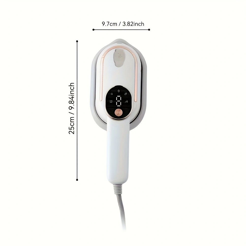 Digital display handheld garment steamer, travel-friendly portable iron, household steam iron for ironing clothes, intelligent five-level adjustment, wet and dry use, quick wrinkle removal iron.