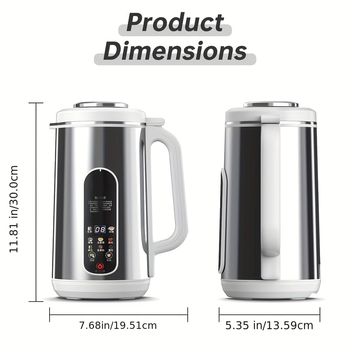 40.58Oz Stainless Steel Soy Milk Maker, Versatile Machine for Nut Milk, Soups, And Juices, Featuring Automatic Cleaning, 24-Hour Timer, Smart Touch Control, 1200Ml Capacity, 22000 RPM Motor Speed, 800W Power, 110V Soy Milk Maker