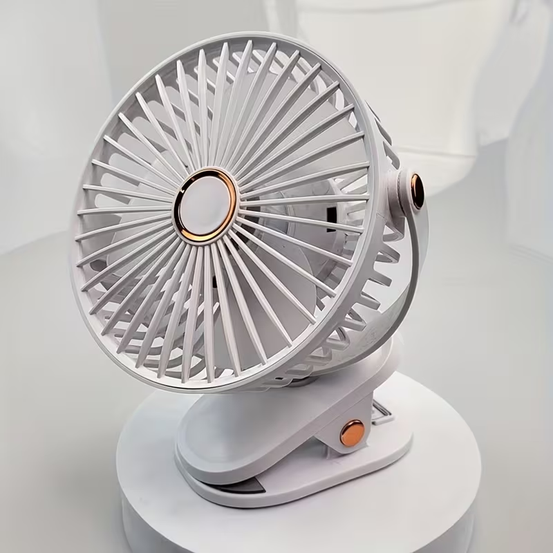 Summer USB Charging Portable Fan, Can Be Clipped, Stood, Or Hung, 4 Colors Optional, 5 Wind Speed Levels Adjustable, Multi-Angle Adjustable, Comfortable Cooling, Detachable And Washable, Suitable for Home, Office, Outdoor, Dormitory, Gift Giving