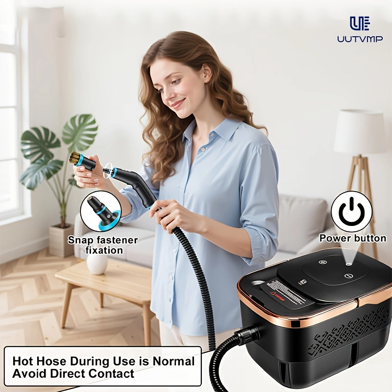 Goodslinesshop 1500W Portable Handheld Steam Cleaner with 6-Level Adjustable Settings, 15s Fast Heat-Up, Instant Steam Suitable for Home Floors, Tile, Car Detailing, Grease Removal, Multi- Floor Care for Floors, Grout, Car Accessories