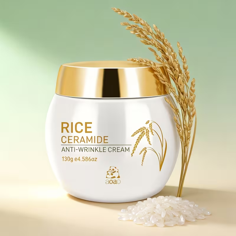130G/4.586Oz Rice Cream Collagen Nourishing Moisturizer Ceramide Smooths Fine Lines And Tightens Skin / Skincare Make Skin Younger Looking