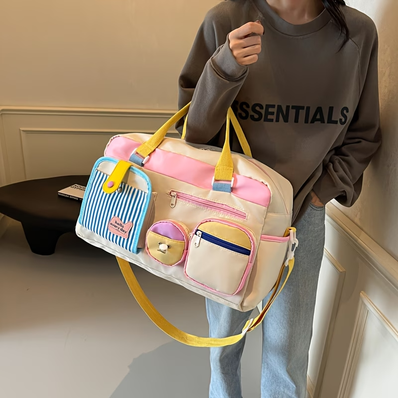 Travel Bag Luggage Bag Dopamine Yoga Swimming Fitness Bag Women'S Short Trip Business Onboard Travel Bag Lightweight Luggage Organizer