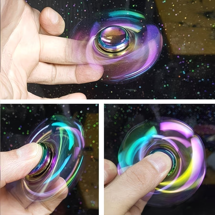 4pc Toy for Adults - Colorful Sky Dragon - Metal Fidget Spinner, Durable & Quiet Focus Gadget