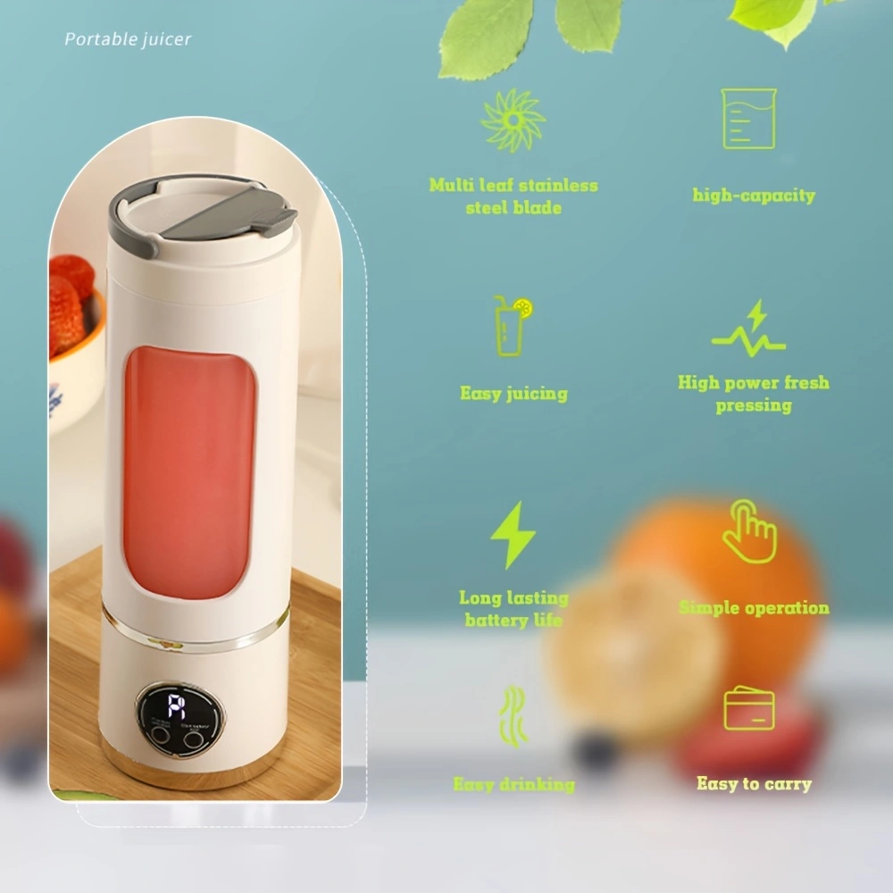 Multifunctional electric juicer cup, digital display juicer, portable rechargeable mini juicer cup