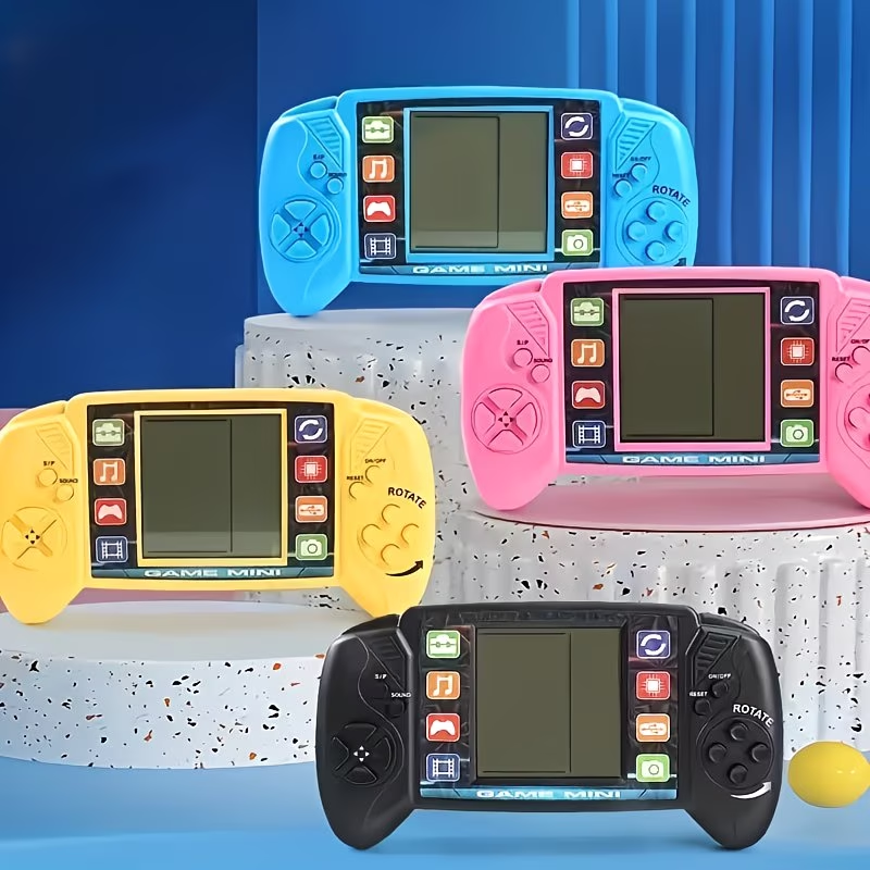 1pc Retro Handheld Game Console, Durable Plastic Portable Game Machine with Large Screen - Novelty Toy (Battery Not Included)