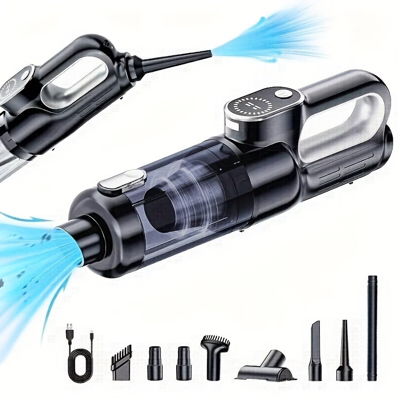 Car Vacuum Cleaner with Super Powerful Suction, Rechargeable Handheld Large Power Cordless Vacuum Suitable for Home and Auto Use