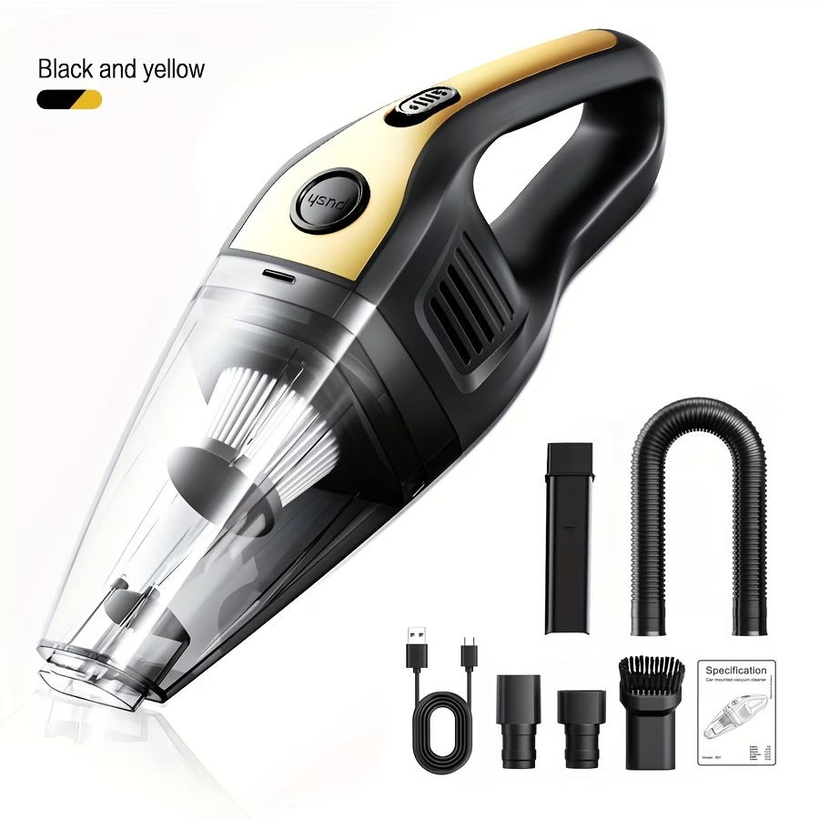 Car Vacuum Cleaner 5000pa Strong Suction, Powerful Handheld Wireless Vacuum Cleaner, USB Charging Long Working, Car Accessories For Men Women, Suitable For Cars, Homes, Offices, Pet Hair Cleaning