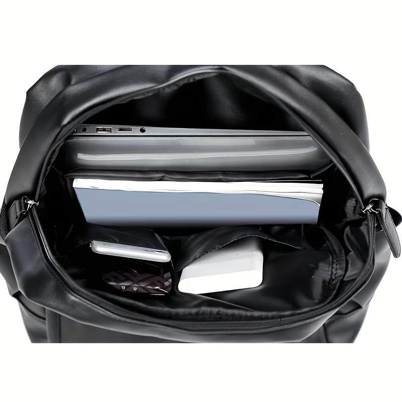 Men Backpack Pu Fashion Travel Bag Casual 15.6 inch laptop backpack