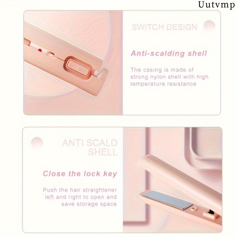 USB plug-in mini hair straightener and curling iron