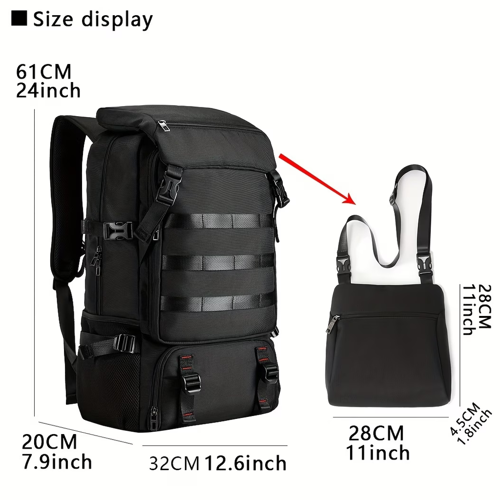 New 70-Liter Large Capacity Vacation Travel Backpack for Men'S Leisure Outdoor Hiking And Mountaineering, Sports Camping Backpack for Business Travel, Lightweight And Multi Functional Backpack for Women'S 15.3-Inch Laptop Backpack