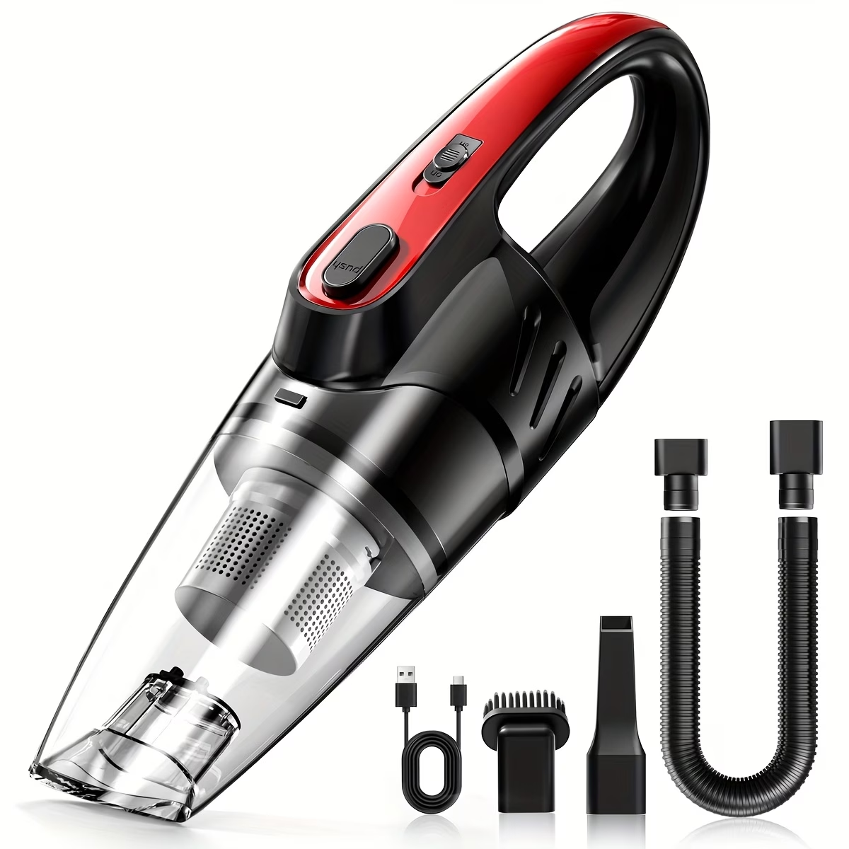 Vacuum Cleaner, Strong Suction, Handheld Vacuum, 2000Mah Large Capacity, Low Noise, Comes with 5 Accessories, Household Vacuum, Mini Vacuum for Car Interior Cleaning, Pet Hair, Kitchen, Home Cleaning Supplies, Car Accessories, Car Supplies Gift